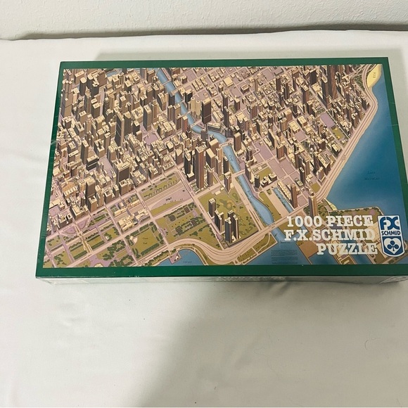 Vintage F.X. Schmid 1994 Chicago Downtown The Windy City 1000 Pc Puzzle New - Picture 2 of 7